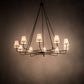 Meyda Lighting Brach Ring 72" 10-Light Textured Black Chandelier With White Textrene Shade