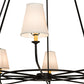 Meyda Lighting Brach Ring 72" 10-Light Textured Black Chandelier With White Textrene Shade
