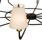 Meyda Lighting Brach Ring 72" 10-Light Textured Black Chandelier With White Textrene Shade