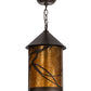 Meyda Lighting Branches 10" Mahogany Bronze Pendant Light With Amber Mica Shade Glass