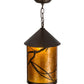 Meyda Lighting Branches 10" Mahogany Bronze Pendant Light With Amber Mica Shade Glass