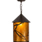 Meyda Lighting Branches 10" Mahogany Bronze Pendant Light With Amber Mica Shade Glass