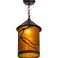 Meyda Lighting Branches 10" Mahogany Bronze Pendant Light With Amber Mica Shade Glass