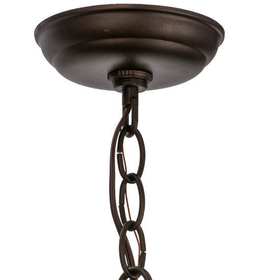 Meyda Lighting Branches 10" Mahogany Bronze Pendant Light With Amber Mica Shade Glass