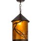 Meyda Lighting Branches 10" Mahogany Bronze Pendant Light With Amber Mica Shade Glass