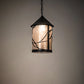 Meyda Lighting Branches 10" Textured Black Pendant Light With Silver Mica Shade Glass