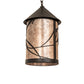 Meyda Lighting Branches 10" Textured Black Pendant Light With Silver Mica Shade Glass