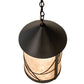 Meyda Lighting Branches 10" Textured Black Pendant Light With Silver Mica Shade Glass