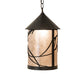 Meyda Lighting Branches 10" Textured Black Pendant Light With Silver Mica Shade Glass