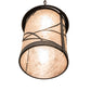 Meyda Lighting Branches 10" Textured Black Pendant Light With Silver Mica Shade Glass