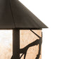 Meyda Lighting Branches 10" Textured Black Pendant Light With Silver Mica Shade Glass