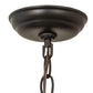 Meyda Lighting Branches 10" Textured Black Pendant Light With Silver Mica Shade Glass
