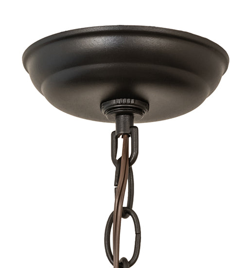 Meyda Lighting Branches 10" Textured Black Pendant Light With Silver Mica Shade Glass