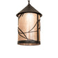 Meyda Lighting Branches 10" Textured Black Pendant Light With Silver Mica Shade Glass