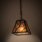 Meyda Lighting Branches 11" Oil Rubbed Bronze Pendant Light With Silver Mica Shade Glass