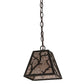 Meyda Lighting Branches 11" Oil Rubbed Bronze Pendant Light With Silver Mica Shade Glass