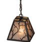Meyda Lighting Branches 11" Oil Rubbed Bronze Pendant Light With Silver Mica Shade Glass