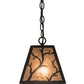 Meyda Lighting Branches 11" Oil Rubbed Bronze Pendant Light With Silver Mica Shade Glass