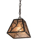 Meyda Lighting Branches 11" Oil Rubbed Bronze Pendant Light With Silver Mica Shade Glass