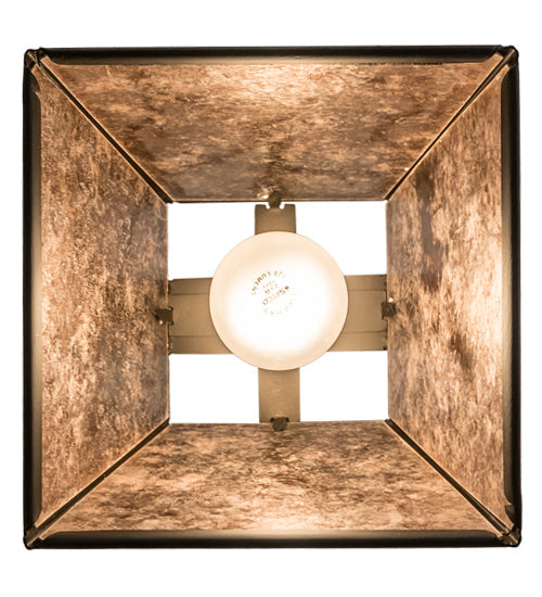 Meyda Lighting Branches 11" Oil Rubbed Bronze Pendant Light With Silver Mica Shade Glass