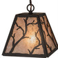 Meyda Lighting Branches 11" Oil Rubbed Bronze Pendant Light With Silver Mica Shade Glass