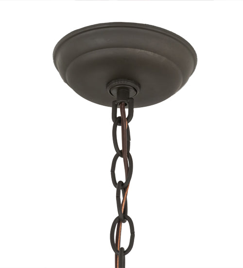 Meyda Lighting Branches 11" Oil Rubbed Bronze Pendant Light With Silver Mica Shade Glass
