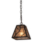 Meyda Lighting Branches 11" Oil Rubbed Bronze Pendant Light With Silver Mica Shade Glass