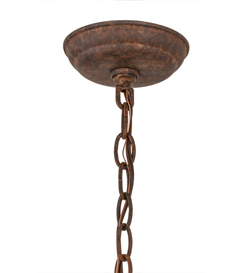 Meyda Lighting Branches 11" Rusty Nail Pendant Light With Amber Mica Shade Glass