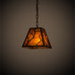 Meyda Lighting Branches 11" Rusty Nail Pendant Light With Amber Mica Shade Glass