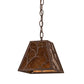 Meyda Lighting Branches 11" Rusty Nail Pendant Light With Amber Mica Shade Glass