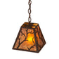 Meyda Lighting Branches 11" Rusty Nail Pendant Light With Amber Mica Shade Glass