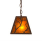 Meyda Lighting Branches 11" Rusty Nail Pendant Light With Amber Mica Shade Glass