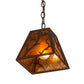 Meyda Lighting Branches 11" Rusty Nail Pendant Light With Amber Mica Shade Glass