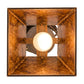 Meyda Lighting Branches 11" Rusty Nail Pendant Light With Amber Mica Shade Glass