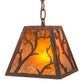 Meyda Lighting Branches 11" Rusty Nail Pendant Light With Amber Mica Shade Glass