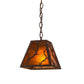 Meyda Lighting Branches 11" Rusty Nail Pendant Light With Amber Mica Shade Glass