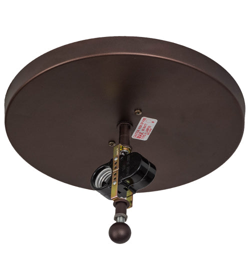 Meyda Lighting Branches 16" 2-Light Mahogany Bronze Flush Mount Light With Amber Mica Shade Glass