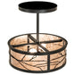 Meyda Lighting Branches 18" 2-Light Black Satin Wrought Iron Semi-flush Mount Light With Silver Mica Shade Glass