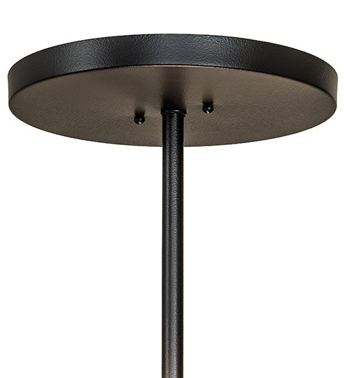 Meyda Lighting Branches 18" 2-Light Black Satin Wrought Iron Semi-flush Mount Light With Silver Mica Shade Glass