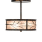 Meyda Lighting Branches 18" 2-Light Dark Burnished Antique Copper Semi-flush Mount Light With Silver Mica Shade Glass
