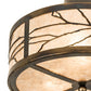 Meyda Lighting Branches 18" 3-Light Dark Burnished Antique Copper Semi-flush Mount Light With Silver Mica Shade Glass
