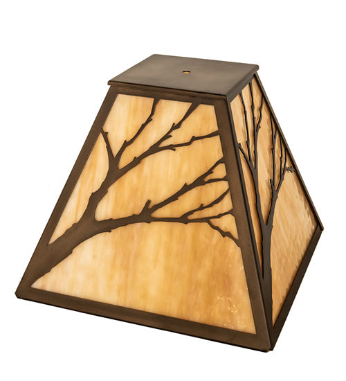 Meyda Lighting Branches 19" Antique Copper Frame WIth Beige Art Shade Glass