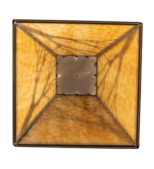 Meyda Lighting Branches 19" Antique Copper Frame WIth Beige Art Shade Glass