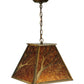 Meyda Lighting Branches 19" Antique Copper Pendant Light With Amber Mica Shade Glass