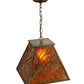 Meyda Lighting Branches 19" Antique Copper Pendant Light With Amber Mica Shade Glass