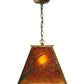 Meyda Lighting Branches 19" Antique Copper Pendant Light With Amber Mica Shade Glass