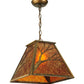 Meyda Lighting Branches 19" Antique Copper Pendant Light With Amber Mica Shade Glass