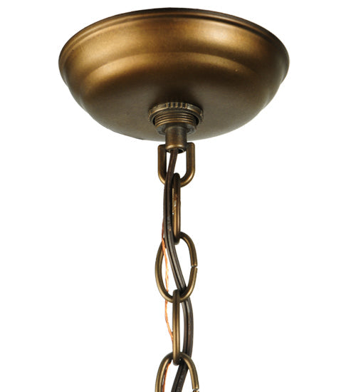 Meyda Lighting Branches 19" Antique Copper Pendant Light With Amber Mica Shade Glass