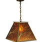 Meyda Lighting Branches 19" Antique Copper Pendant Light With Amber Mica Shade Glass