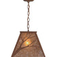 Meyda Lighting Branches 19" Cafe Noir Pendant Light With Silver Mica Shade Glass